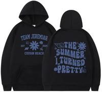 Silver Basic The Summer 1 Turned Prett y Felpa Y2K Uomo Donna con Cappuccio Baggy Hip Hop Vintage Felpa Gotica Pullover Streetwear M,Black-1