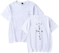 Silver Basic Travis Hip-Hop Vintage T-Shirt da Uomo e Donna Hip Hop Rap Casual Maglietta a Maniche Corte Girocollo Tee L,White-1