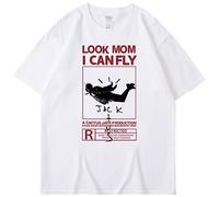 Silver Basic Unisex Travis&Ky Rap T-Shirt Hiphop Summer Tee Look Mom I Can Fly Maglietta a Maniche Corte in Cotone M,BAIHEI-1