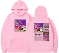 Silver Basic Uomo Felpe con Cappuccio Ky Gradua-Tion Printed Rapper Sweatshirt Graphic Mens Pullover Hooded Unisex XL,PinkBlack-1