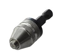 Silver+Black 6mm Keyless Drill Bit Chuck Quick Change Converter Hex