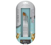 Silver Brush UMS-2450S Ultra Mini Lettering Short Handle Brush Set, 4 Per Pack