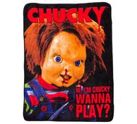 Silver Buffalo Chucky Hi I'm Chucky Wanna Play 50" x 60" Fleece Throw, Soft and