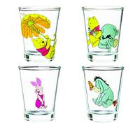 Silver Buffalo Disney Winnie the Pooh Retro Groovy con Ih-Oh e Pimpi Set di 4 mini bicchieri, 42,5 g