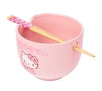 Silver Buffalo Hello Kitty - Ciotola in ceramica per ramen con bacchette, 590 ml