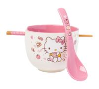 Silver Buffalo Sanrio Hello Kitty - Set di ciotole e bacchette per ramen e cannella, 590 ml