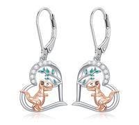 Silver Butterfly Dragonfly Bumble Bee Bat Cat Bunny Axolotl Highland Cow Frog Sloth Snake Dragon Dinosaur Dangle Dangly Drop Charm Earrings Insect Jewellery Gifts for Women