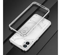 (Silver) Case Compatible Nothing Phone 2, Aluminum Slim Metal Frame Armor With Soft Inner Bumper For Nothing Phone 2 -ys-hy
