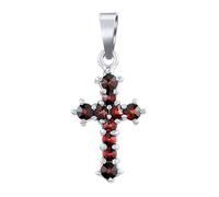 Silver Ciondolo Ophelia cross con natural garnets SILVEGOB180038P