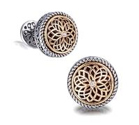 Silver Clover Gemelli da uomo con nodo celtico vintage e design classico