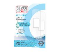 Silver Cross Actistrip Cerotti Impermeabili 20 Pezzi Medi 7x2 Cm Garza Con Disinfettante
