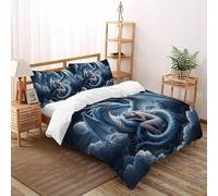 Silver Drago Musa Copripiumino 3D Stampa Fata Tale Fantasia Biancheria Da Letto Morbida Microfibra Chiusura A Cerniera Per Bambini/Ragazzi 3 Pezzi Super King（260x220cm）