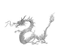 Silver Dragon - Kit modello 3D in metallo per adulti, oltre 100 progetti di montaggio fai da te con articolazioni del corpo mobili, creatura mitologica orientale, arte da collezione per casa e ufficio
