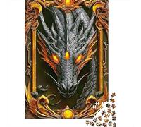 Silver Dragon Puzzle da Pezzi Golden Frame 1000 Pezzi Carta Riciclata Per Donne, Regali Per Uomini Puzzle Estremamente Difficile E Stimolante 52x38cm/1000pcs