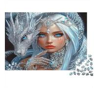 Silver Dragon Queen 1000 Pezzi Cartone Resistente Set Di Puzzle Senior Jigsaw Entusiasti Allenamento Di Concentrazione Decorazione Murale 52x38cm/1000pcs