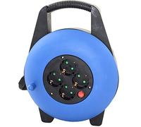 Silver Electronics 8821 Avvolgicavo da 15 metri con 4 prese, Blu
