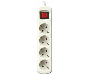 Silver Electronics 9634 - Base elettrica 4 uscite con interruttore, bianco