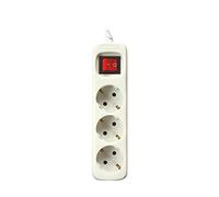 Silver Electronics 9637 - Base elettrica 3 uscite con interruttore (3 m) Bianco