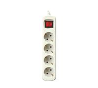 Silver Electronics 9638 - Base elettrico 4 uscite con interruttore, 3 m, colore: bianco