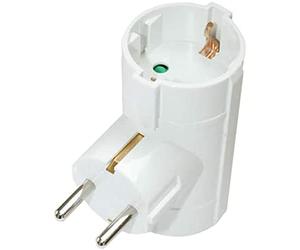 Silver Electronics - Adattatore doppio a 2 prese, spina di colore bianco, potenza massima di questo ladro è di 3680 W, corrente nominale 10/16 A, 250 V, protezione per bambini TUV.