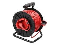 Silver Electronics - Avvolgicavo da giardino 25 m, 1 presa Schuko con messa a terra, cavo 100% rame H05VV-F 3G1,5 mm², 16 A, 3500 W srotolato, tamburo elettrico rosso e nero, IP20