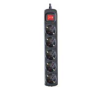 Silver Electronics - Base elettrica 5 prese 1,5 m nero interruttore