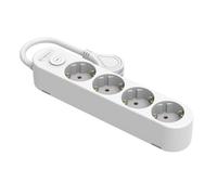 Silver Electronics - Base elettrica multipresa Protek Plus 4 prese con interruttore cavo 1,5 m IP20 bianco