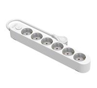 Silver Electronics - Base elettrica multipresa Protek Plus 6 prese con interruttore cavo 1,5 m IP20 bianco