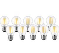 SILVER ELECTRONICS Confezione da 10 lampadine sferiche dimmerabili G45 filamento trasparente E27 470lm 4W 2700K 25.000h