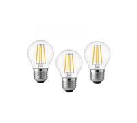 SILVER ELECTRONICS Confezione da 3 lampadine sferiche dimmerabili G45 filamento trasparente E27 470lm 4W 2700K 25.000h