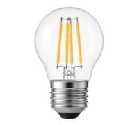 SILVER ELECTRONICS Lampadina sferica dimmerabile G45 filamento trasparente E27 470lm 4W 2700K 25.000h