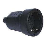 Silver Electronics Schuko - Spina femmina, gomma, 16 A, colore: nero