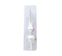 (Silver) Gourd Shaped Tree Toppers Star Plastic Electroplated Colored Painting Christmas Tree Decoration Party Holiday Supplies