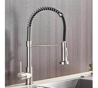 Silver Gray Kitchen Sink Faucet One Handle Spring Hot And Cold Water Tap Deck Mounted Bathroom Matte Black Kitchen Crane,Brushed Black Pipe