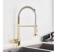 Silver Gray Kitchen Sink Faucet One Handle Spring Hot And Cold Water Tap Deck Mounted Bathroom Matte Black Kitchen Crane,Gold