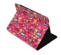 Silver HT Custodia universale Cool Ice Pop in metallo per tablet da 9 a 10,8 pollici con funzione di supporto e angolo di visione regolabile in gomma di sicurezza, colore: rosso metallizzato