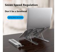 (Silver) HYwys 7-Level Adjustable Foldable Laptop Stand Holder for MacBook Pro/Air, Portable Aluminum Alloy Ergonomic Riser Desk Stand with Cooling