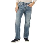 Silver Jeans Co. Zac Relaxed Fit Straight Leg Jeans, Opaco, Indaco Chiaro, 38W x 36L Uomo