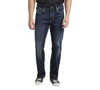Silver Jeans Zac Jeans a Gamba Dritta, Dark Wash Sdk350, 38W x 32L Uomo