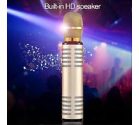 (Silver) K6 Handheld Wireless Bluetooth-compatible Condenser Microphone Karaoke Speech Mic Speaker