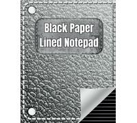Silver Large A4 Format Journal Diary For Teens And Adults | Black Paper Lined Notepad | Premium Gloss Print Cover Use Gel Pens, Metallic Pens, Pastels, Calligraphy Writing or Notes | Work or School