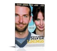 Silver Linings Playbook 2012 - Stampa su tela con pittura a olio, impermeabile e antimacchia, adatta a qualsiasi stile decorativo di camera da letto, soggiorno, ufficio, con cornice, 60 x 90 cm