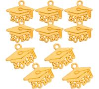 Silver Metal Alloy Graduation Cap Charms Durable Decorative Tassel Pendants