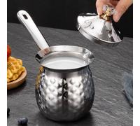 Silver Milk Frothing Pitcher Sturdy Stainless Steel for Home Office Coffee Shop