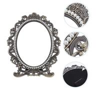 Silver Retro Style Tabletop Mirror Zinc Alloy Durable Makeup Vanity