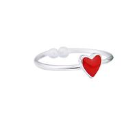 Silver Ring Simple Red Heart Open Rings For Anniversary Valentine's Day Birthday Gift . Nice processing
