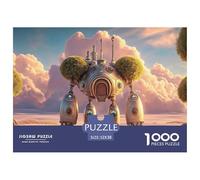 Silver Robot with Four Legs 1000 Pezzi Cartone Robusto Puzzle Steampunk Golem House Immagini Vibranti Gioco Per Famiglie Puzzle Per Adulti E Bambini 52x38cm/1000pcs