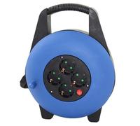 Silver Electronics 8821 Avvolgicavo da 15 metri con 4 prese, Blu