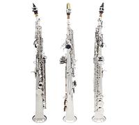 Silver Saxophone BB Piatto Piano Professionale Strumento Di Woodwind In Ottone Dritto Sax Con Cassa Accessori Per Strumenti Musicali