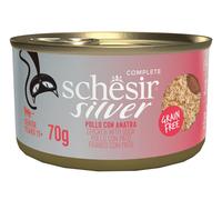 Silver Senior Cat Pollo con Anatra Filetti e Mousse Doppia Texture in Brodo - 70GR